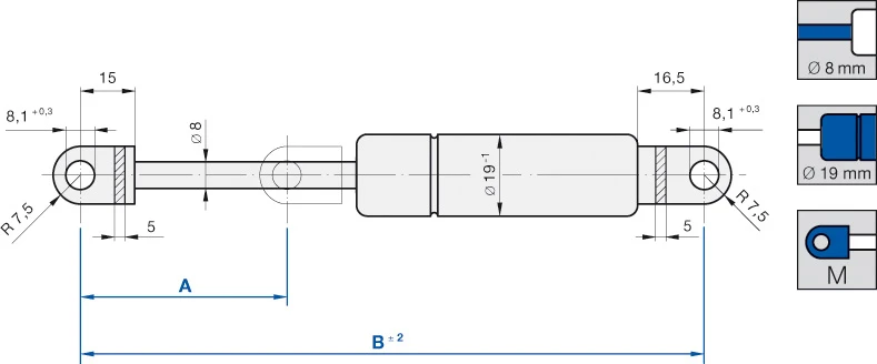Stabilus Kaasujousi 150N 4 Stabilus Kaasujousi 150N - Image 2